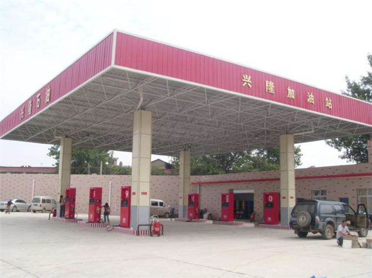 湖北加油站钢结构网架案例9